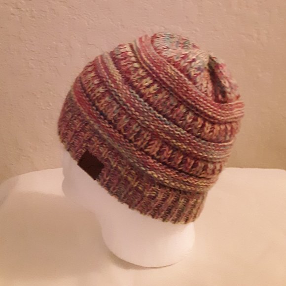 C C Exclusives Multicolor Diagonal Stitch Beanie Cap - Picture 3 of 6